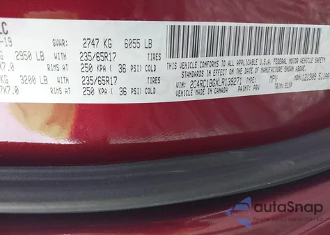 2020 Chrysler Pacifica Touring L z USA, uszkodzony, nr VIN 2C4RC1BGXLR139271